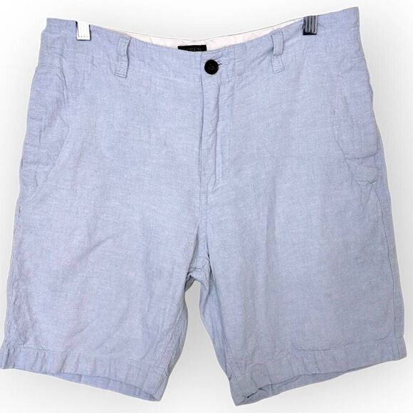 J Crew Shorts Womens 32W Linen Blue Bermuda Preppy Sky Blue‎ Gramercy Classicore - Picture 1 of 11